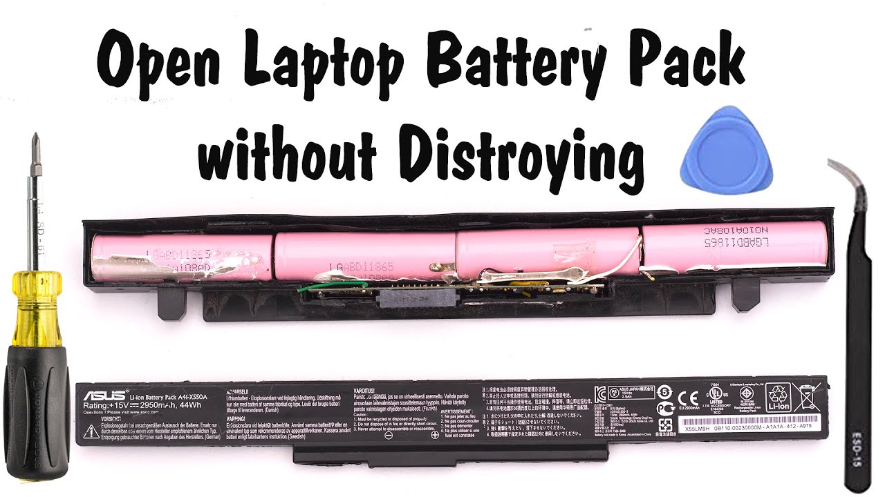 How to open old laptop battery without destroying it? Disassembly ASUS laptop battery pack.