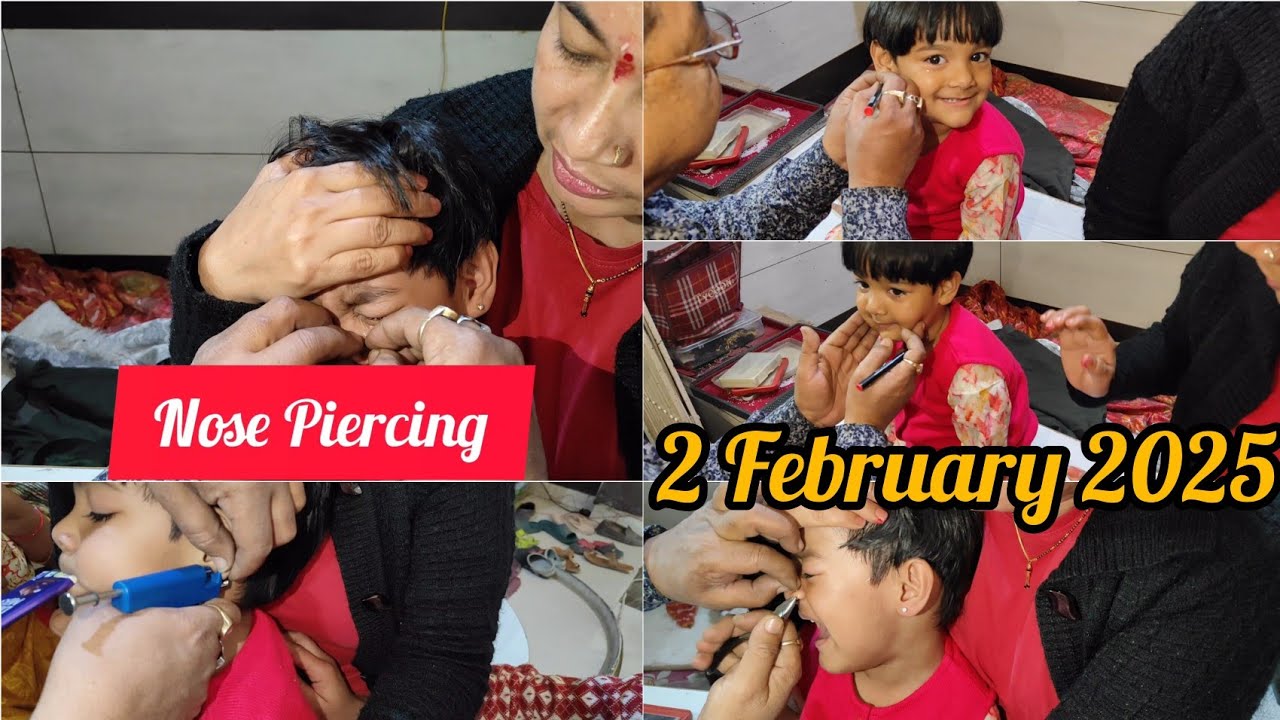 Nose Piercing 👃 Baby Crying 😭 NOSTRIL PIERCING Best method of Piercing l First time 2 Feb 2025