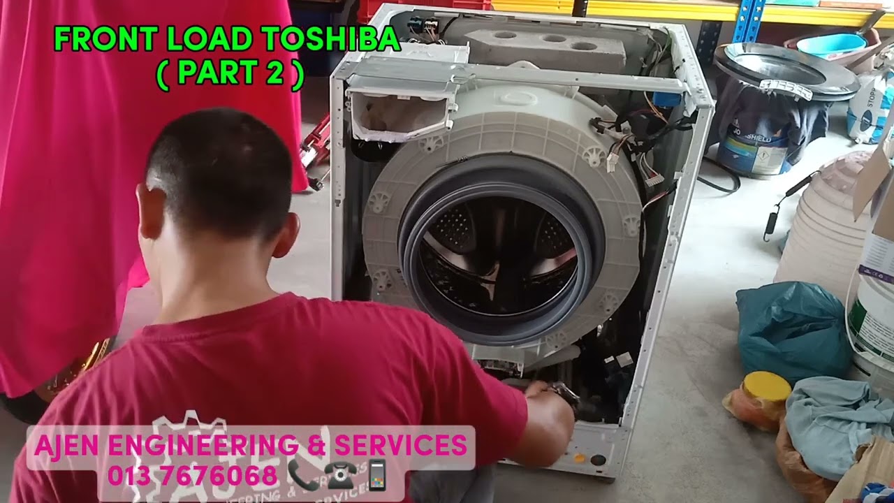 CARA PEMASANGAN GETAH PINTU [ MESIN BASUH JENIS FRONT LOAD TOSHIBA INVERTER ]