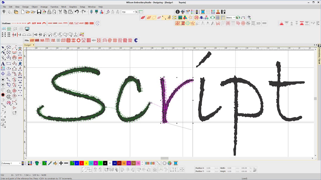 Create your own Wilcom .ESA font with Font Creator