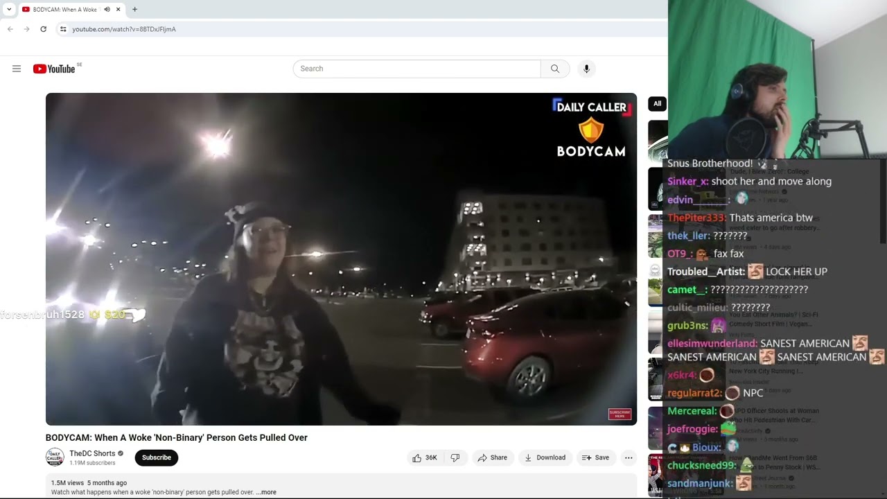 Forsen Reacts to BODYCAM: When A Woke 'Non-Binary' Person Gets Pulled Over