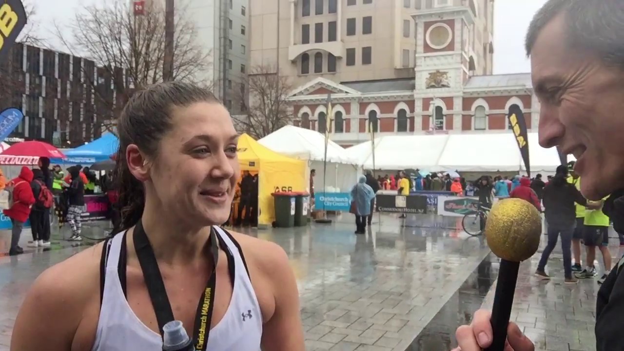 Amanda Robinson Finishing the Christchurch Marathon 2017