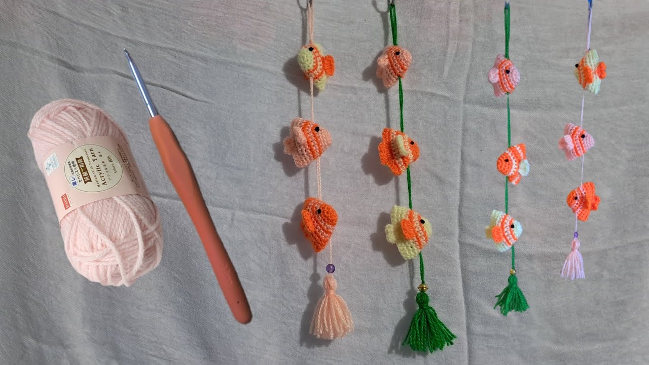 How to crochet fish hangings ✨️easy for beginners 