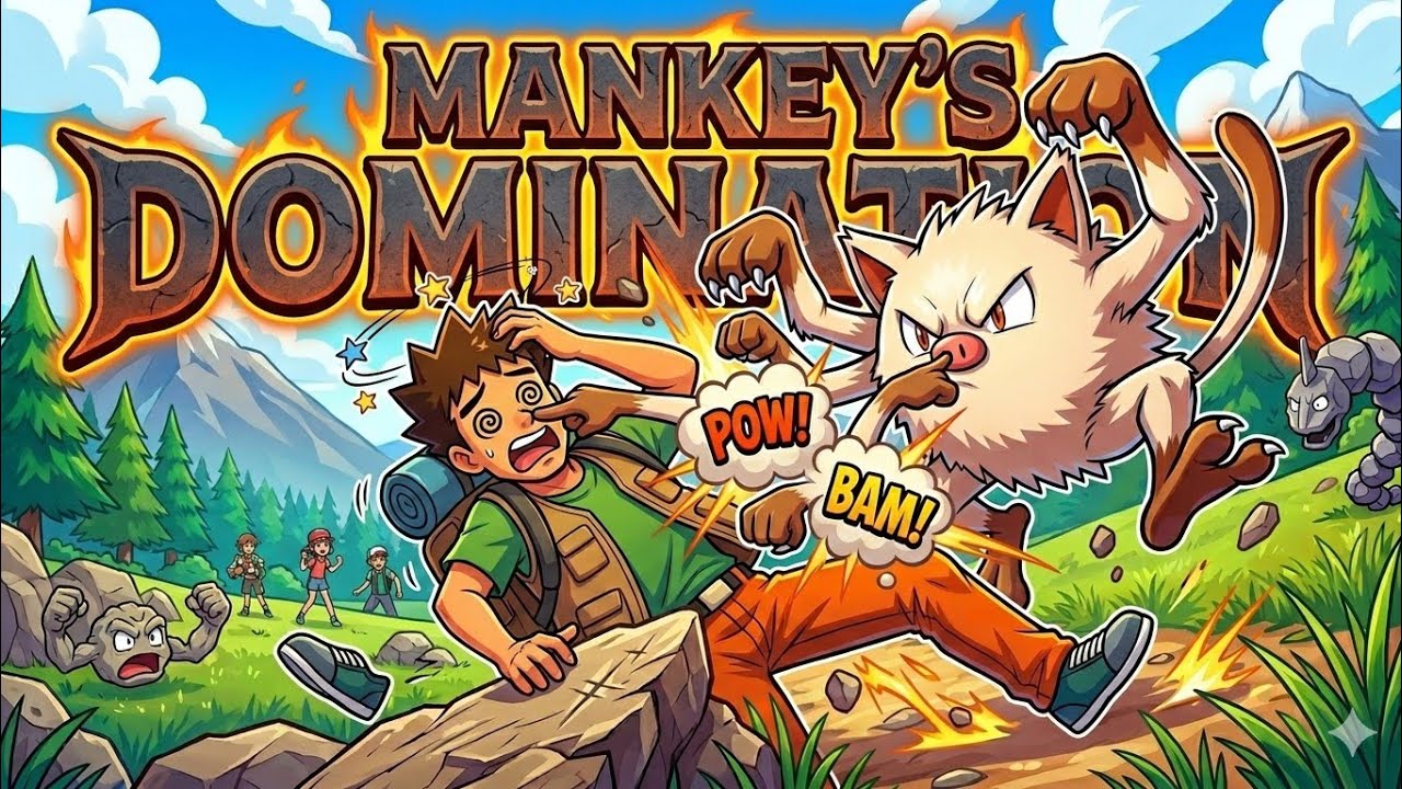 Mankey Dominates Pewter City Gym! [FireRed] #pokemonfirered #pokemon
