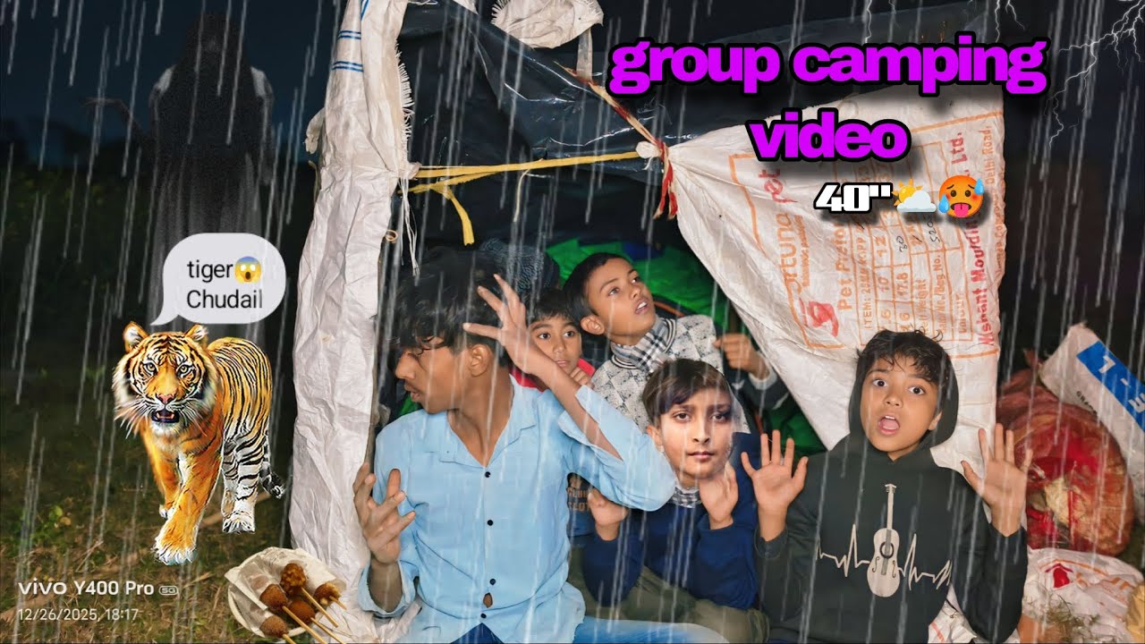 Group camping video। Jungle camping। 40''⛅🥵 degree Celsius।adventure camping 