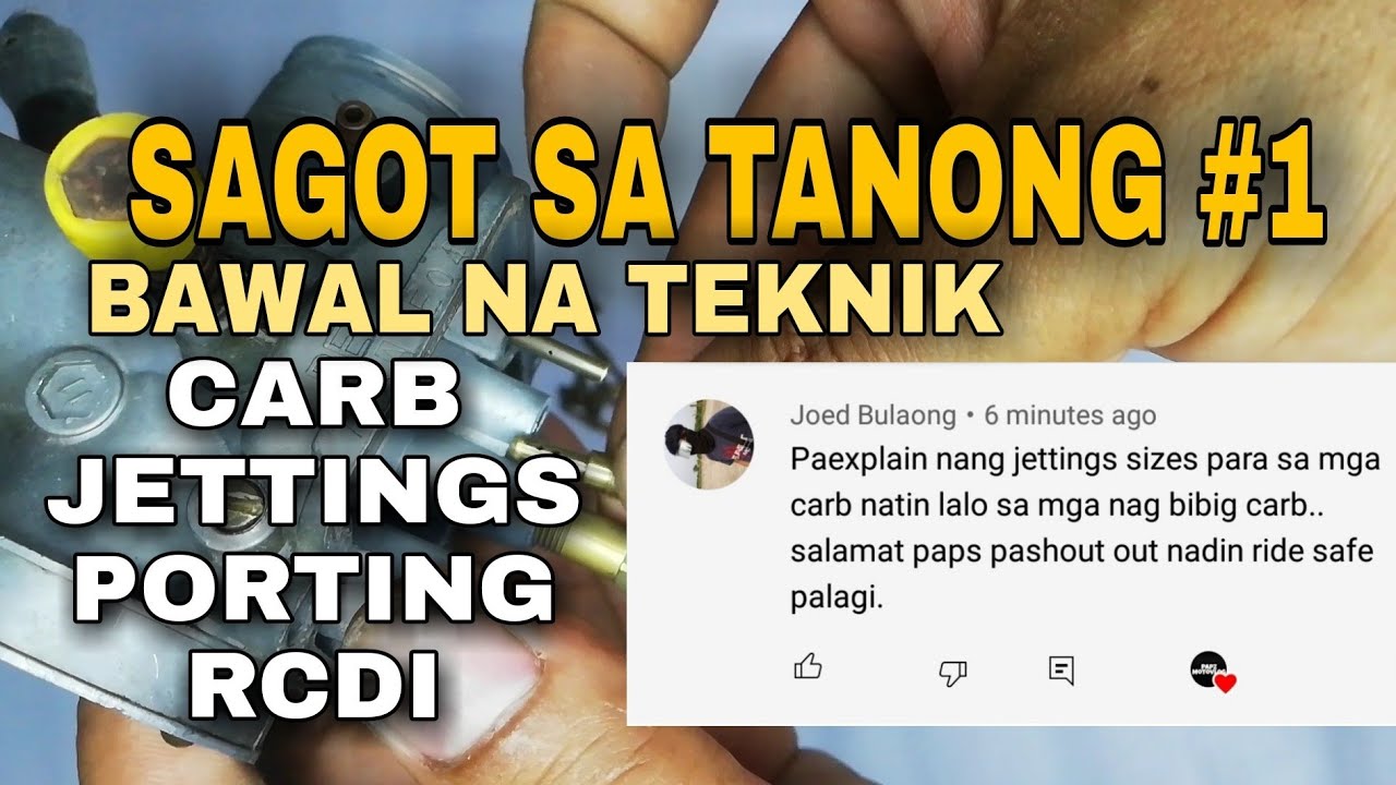 KARBURADOR JETTINGS ano ang relasyon 