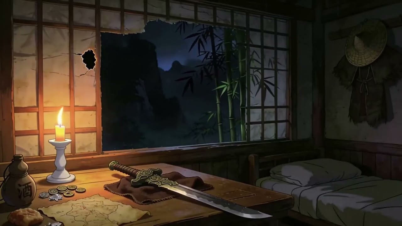 唐開元年間，巴蜀山路客棧，一位獨行俠客在燭火下擦拭佩劍#relaxing #rain #rainsounds #asmr #relax #peace #SleepSounds #HeavyRain
