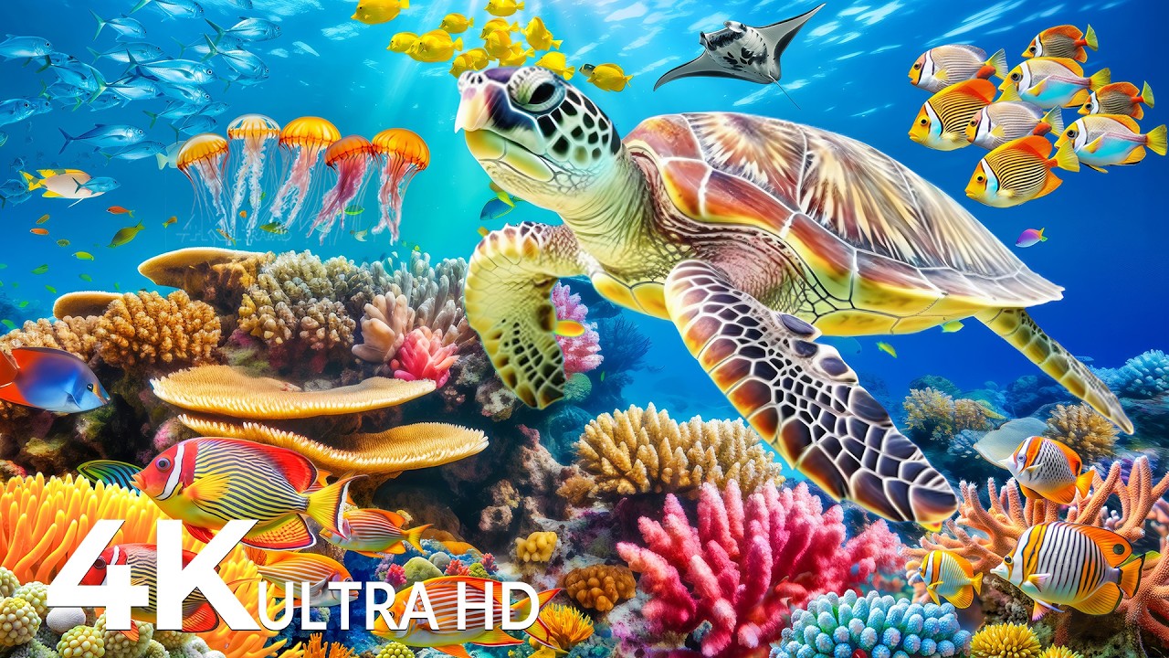 Underwater Wonders 4K - Amazing Fish, Coral Reefs & Sea Animals - Fish Tank Sound For Deep Sleep #28