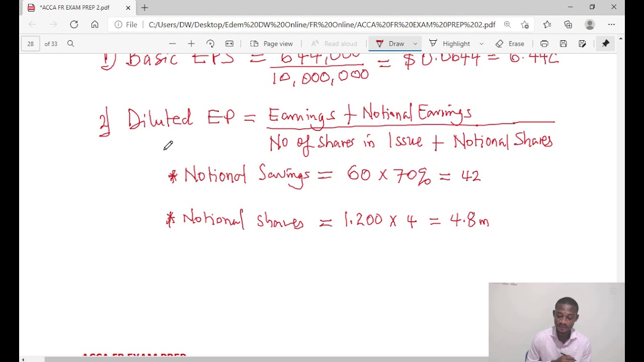 Basic EPS and Diluted EPS Calculation with a Convertible Loan Note