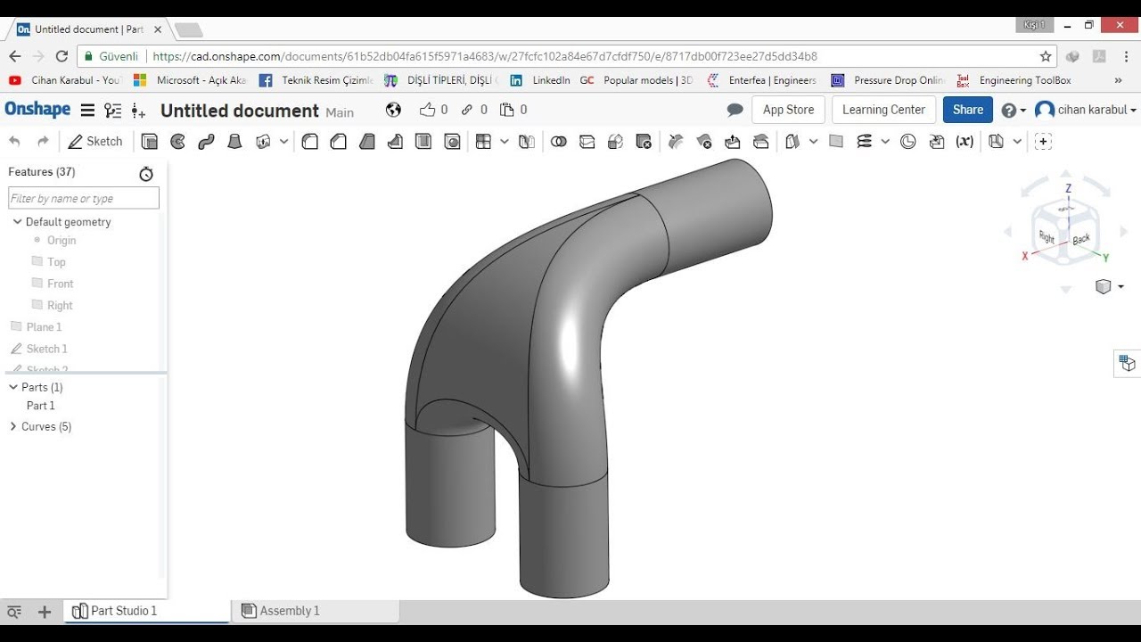 Onshape Surface and Curve