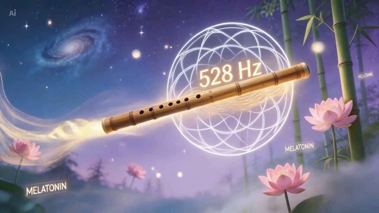 528 Hz Flute Music for Deep Sleep 💤 Anxiety Relief, Melatonin Release, Stop Overthinking | 10 Hours