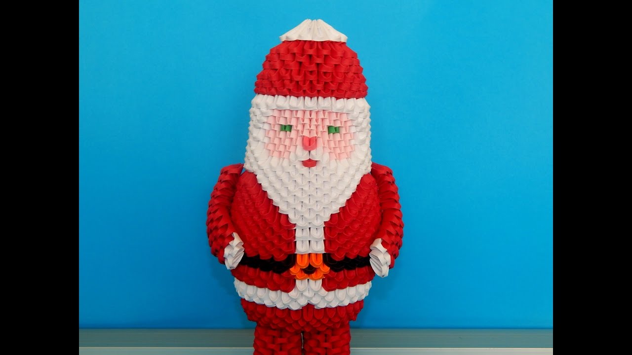 How to make 3d origami Santa Claus(2016)  part 1
