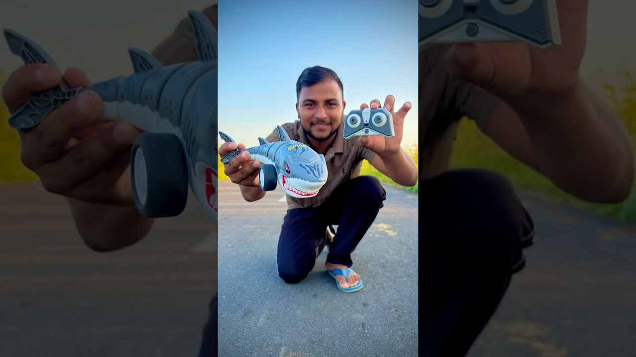 Remote control shark unboxing and testing #shorts #rcshark #rcfish