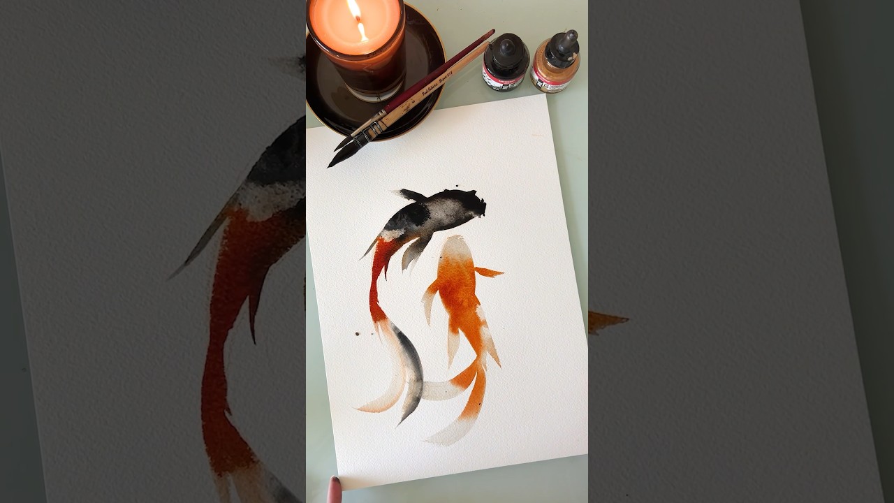 Paint some beautiful sumi-e koi with me ✨