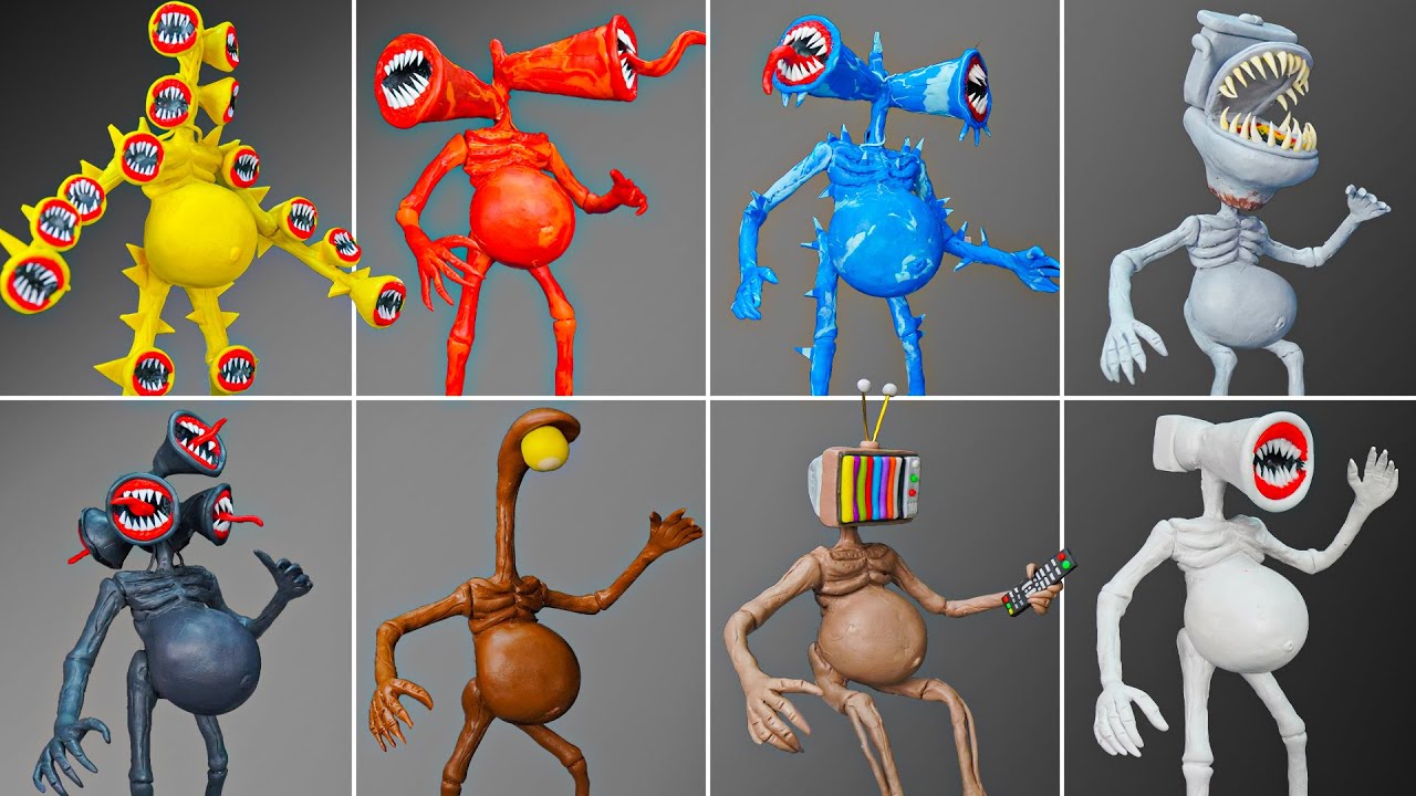 😱 ALL THE SCARIEST PREGNANT SIREN HEAD - Trevor Henderson Creatures with Clay