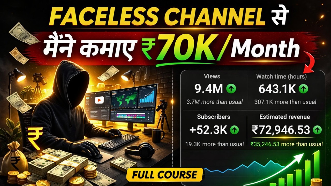 How I Earned ₹70k/Month with Faceless AI Channels in 2026 (Full Tutorial)