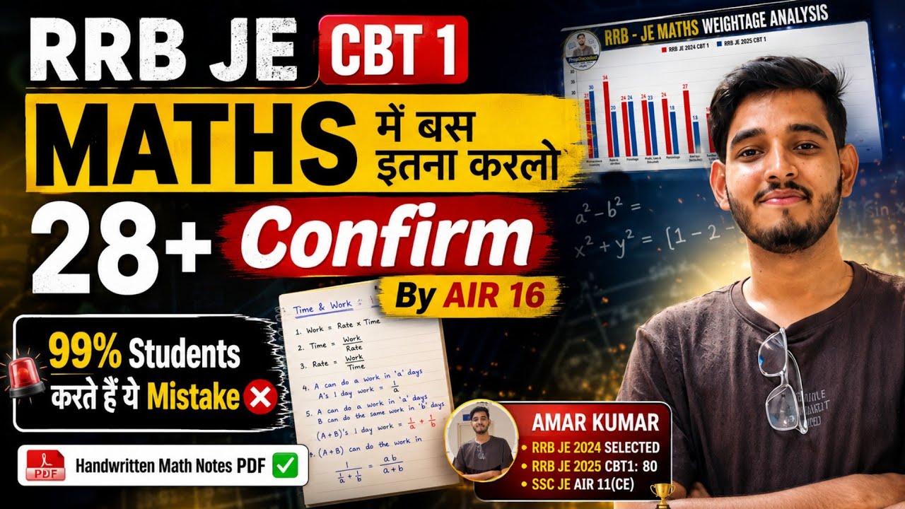RRB JE MATHS | RRB JE 2026 Maths preparation strategy | RRB JE Maths playlist | RRB JE 2026 strategy