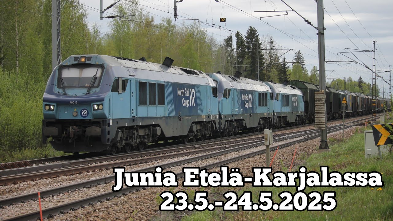Junia Etelä-Karjalassa 23.5.-24.5.2025 || Mustolan radan vaihtotöitä, Dr18-hinaus & tripla-Dr20!