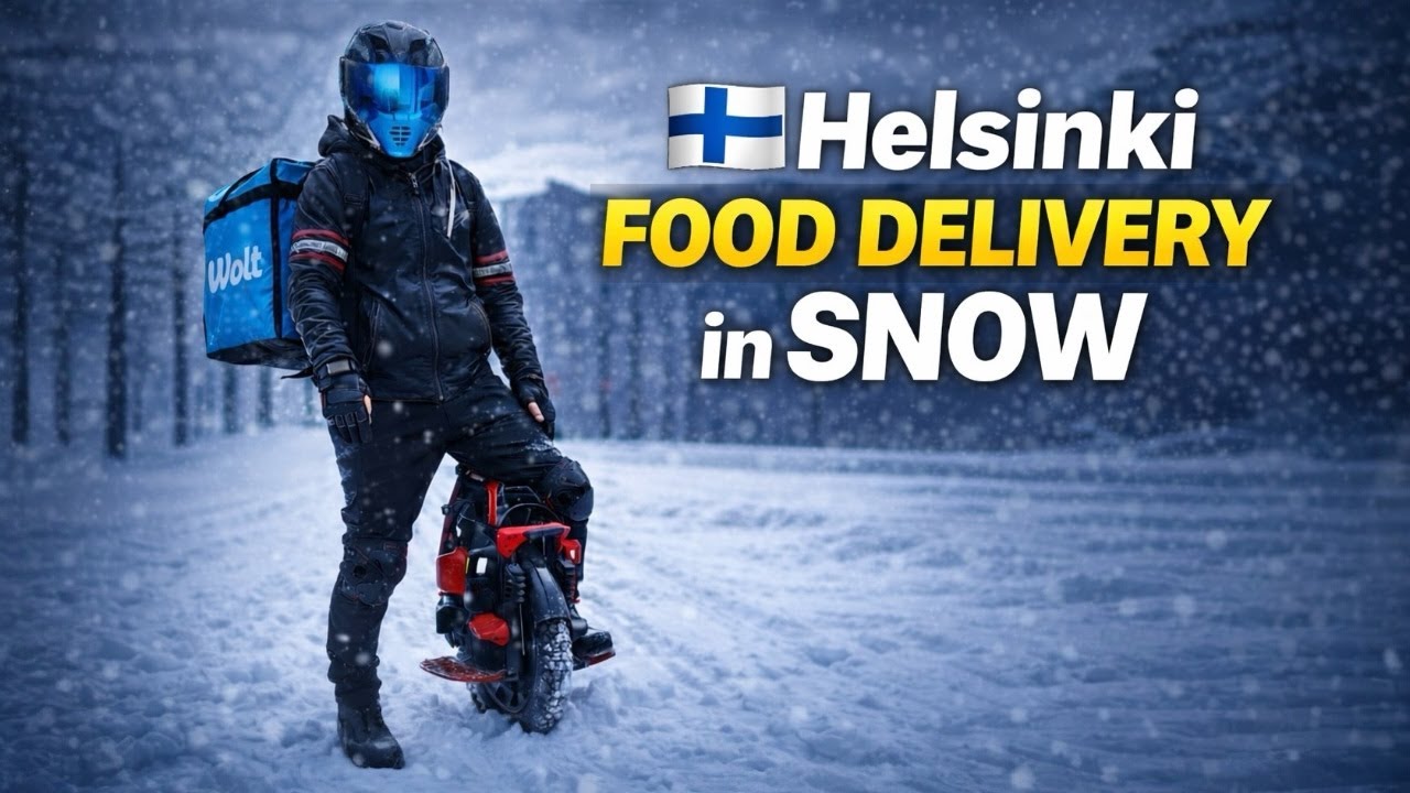 🇫🇮 Helsinki | 27.01.26 SNOWY -10С FOOD DELIVERIES on Electric Unicycle | POV GoPro