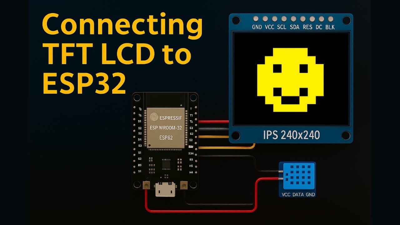 Учебное пособие по ESP32 TFT LCD 240x240 – Отображение изображений и датчик DHT11 в режиме реальн...