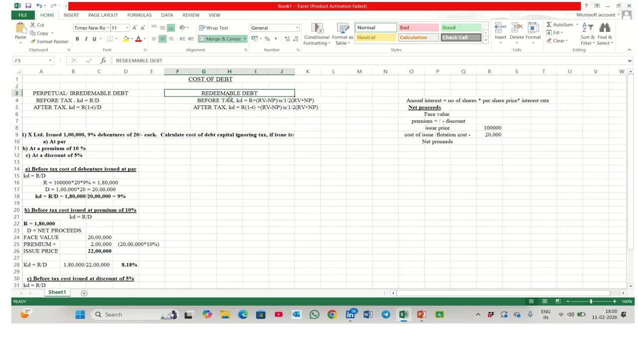 COST OF DEBT   VIDEO CLASS