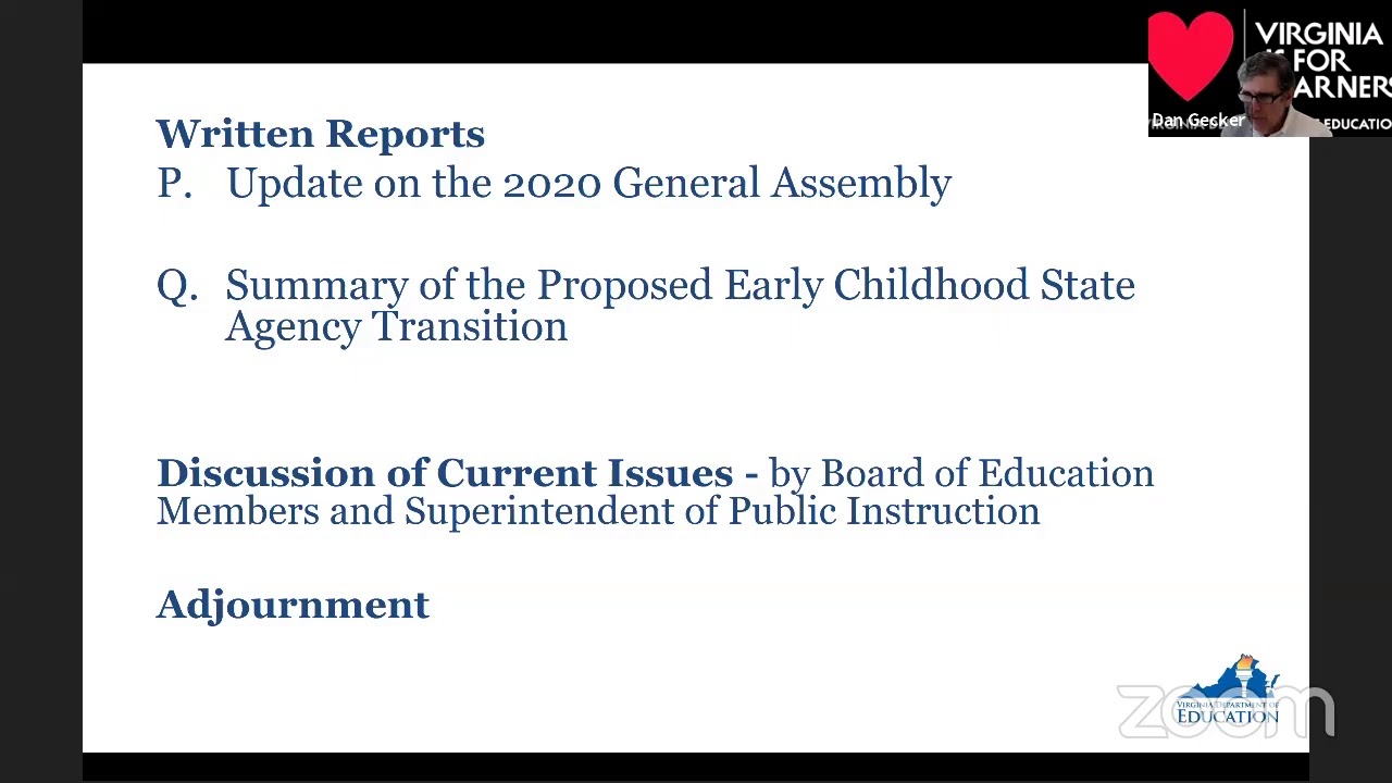 Virginia Board of Education Meeting
