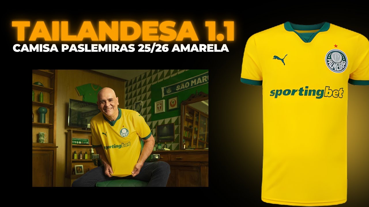 (UNBOXING) CAMISA PALMEIRAS AMARELA 25/26 UNIFORME 3 - CAMISAS DE TIME TAILANDESAS 1.1