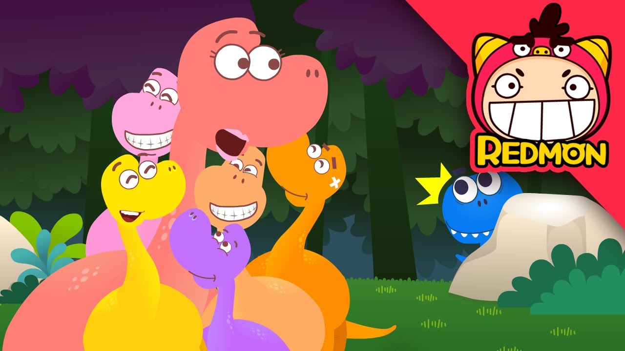 Five little dinosaurs went out one day | Super songs | Nursery rhymes | REDMON