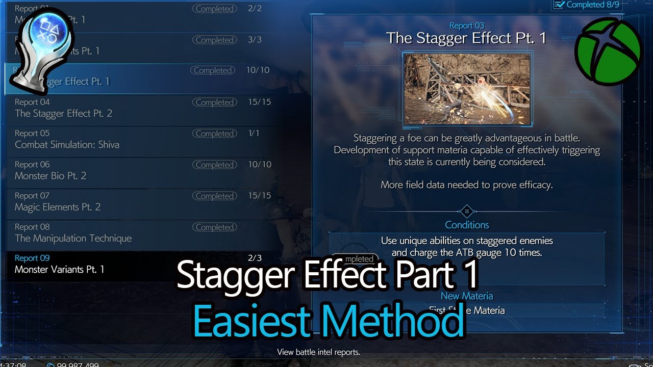 Easiest Method, Stagger Effect Part 1 - FF7 Remake Intergrade (Xbox,PS5,PC)