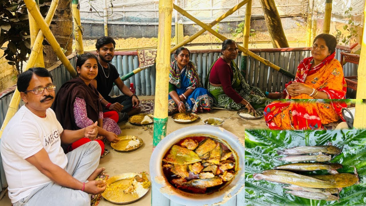 এ এক ইউনিক রান্না লবণে ভাপা মাগুর মাছ রান্না করে  সবাই মিলে খাওয়া দাওয়া করলাম॥