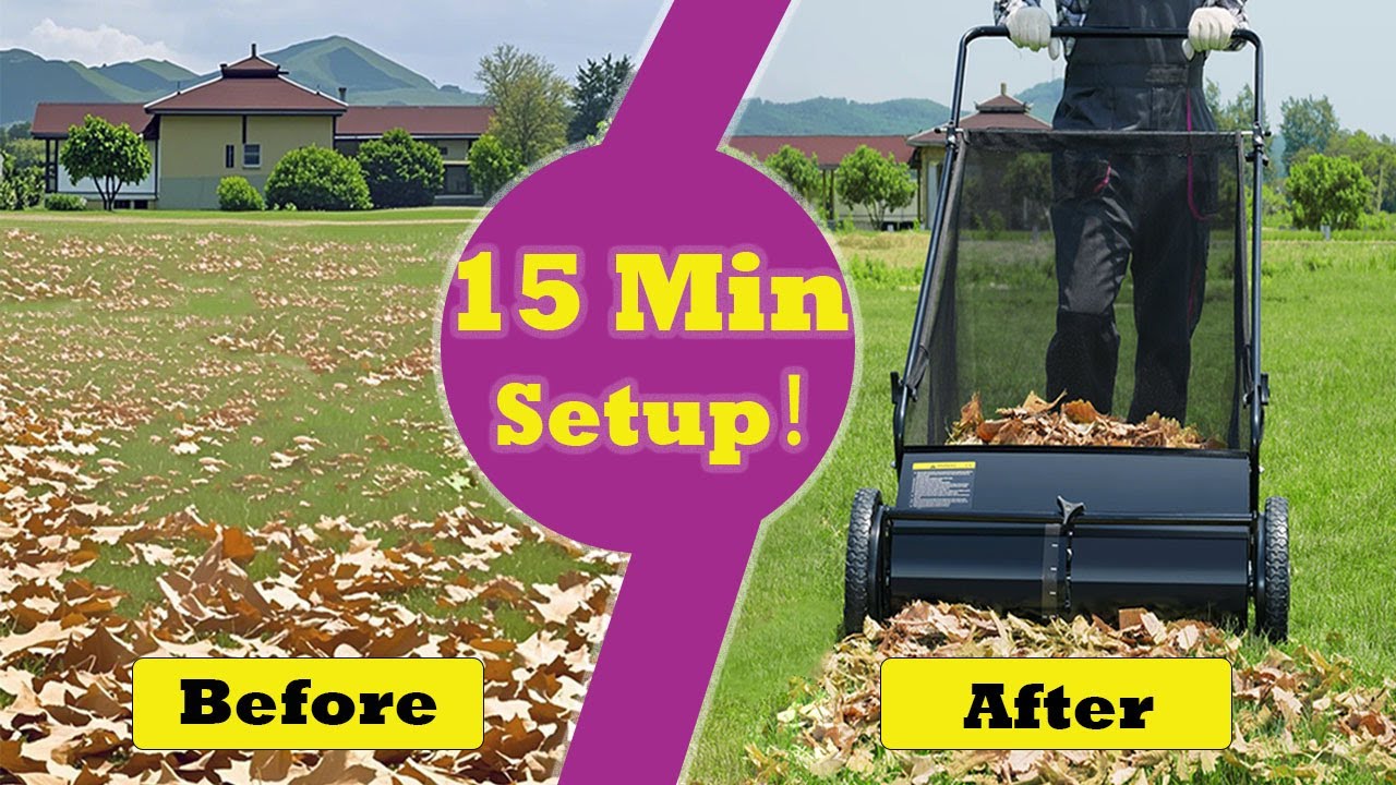 Lawn Care Hack: Assemble & Use EAGWON 26” Sweeper in 15 Minutes  🌟| No Tools Needed!