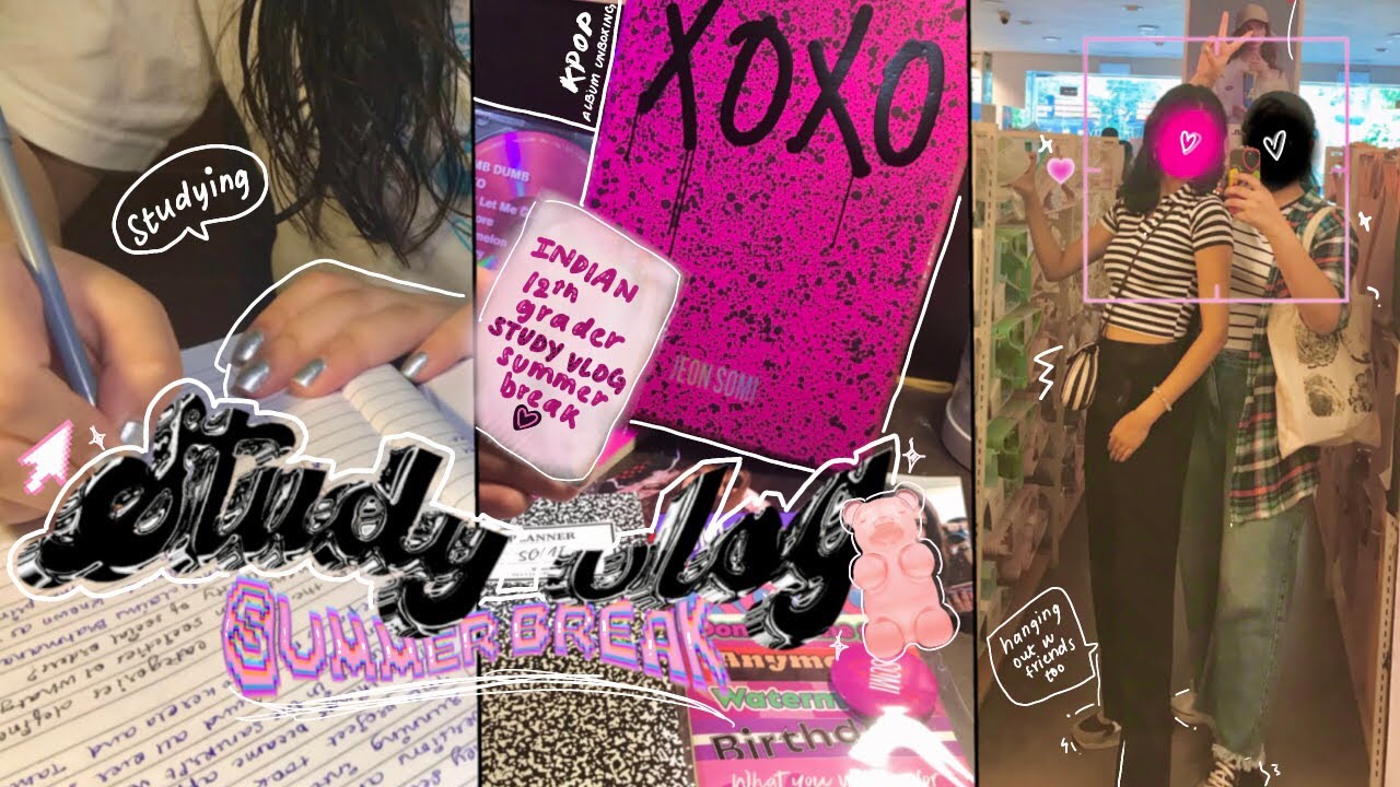 Indian 12th grade Study Vlog📓trying to be productive during 🍧summer break*kpop album💿,tests🥲*