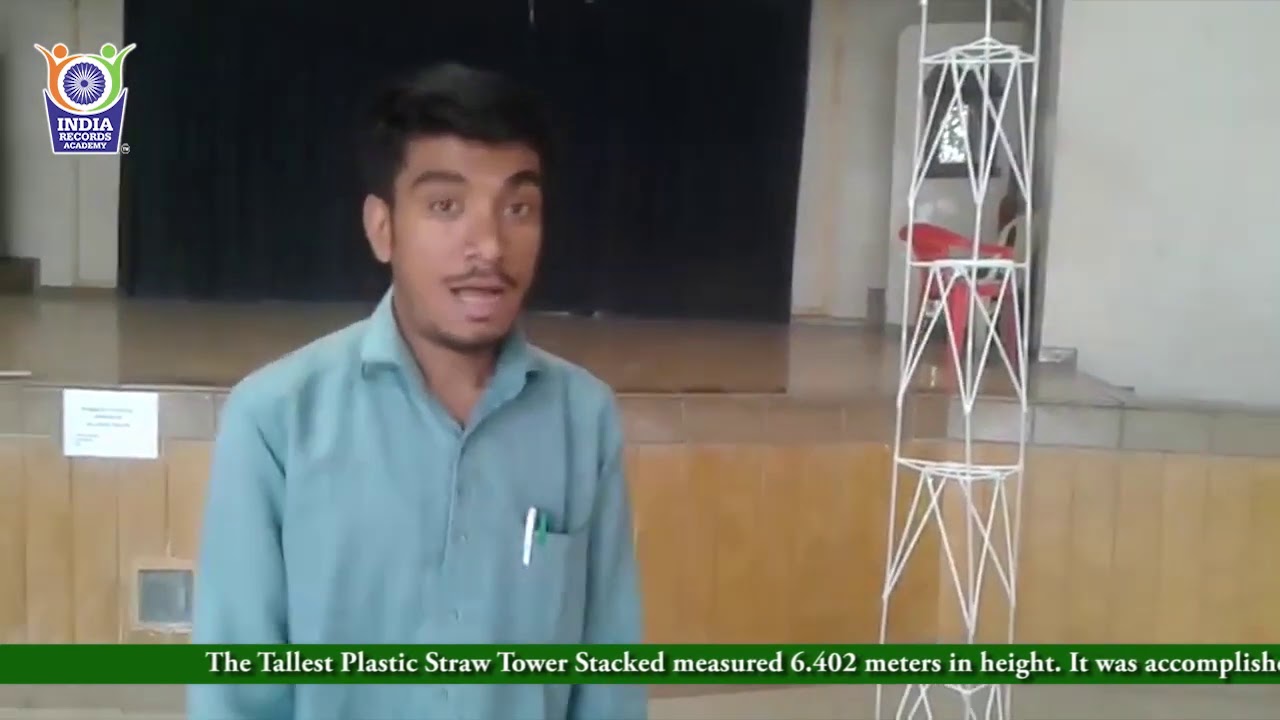 Tallest Plastic Straw Tower Stacked - 20153198