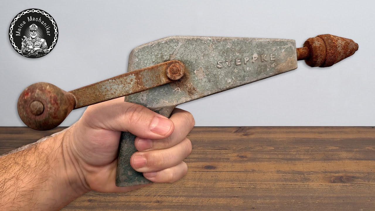 Old German Pistol Grip Hand Crank Drill Restoration - Restoration Videos