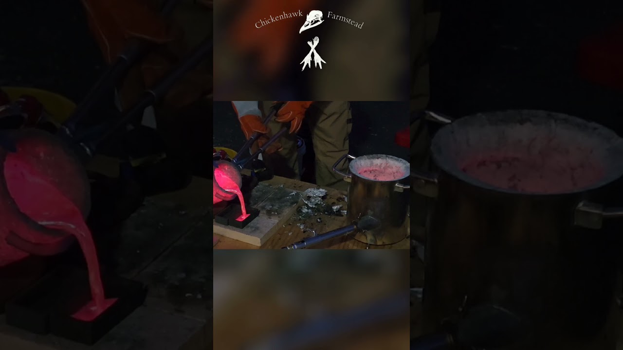 A classic aluminum pour  #MetalCasting #DIYProjects #Sustainability #IngotCreation #YouTubeScience