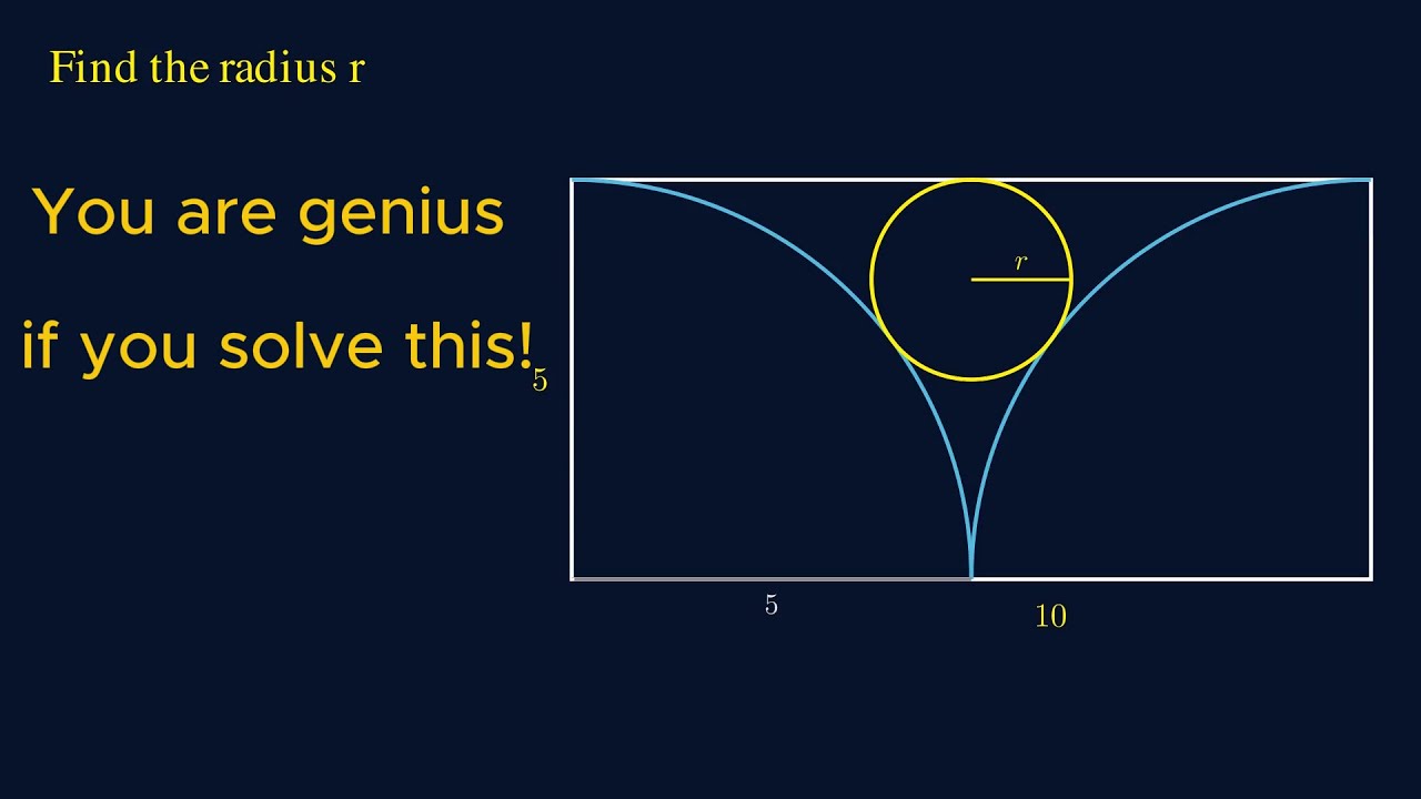 A Circle Tangent problem That Solves Itself | Find the Radius r!