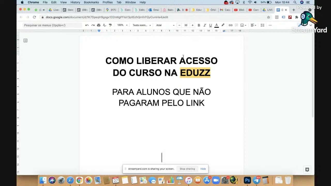 Liberando acesso &agrave; um curso da Eduzz para alunos que n&atilde;o pagaram pelo link (Audio OFF)