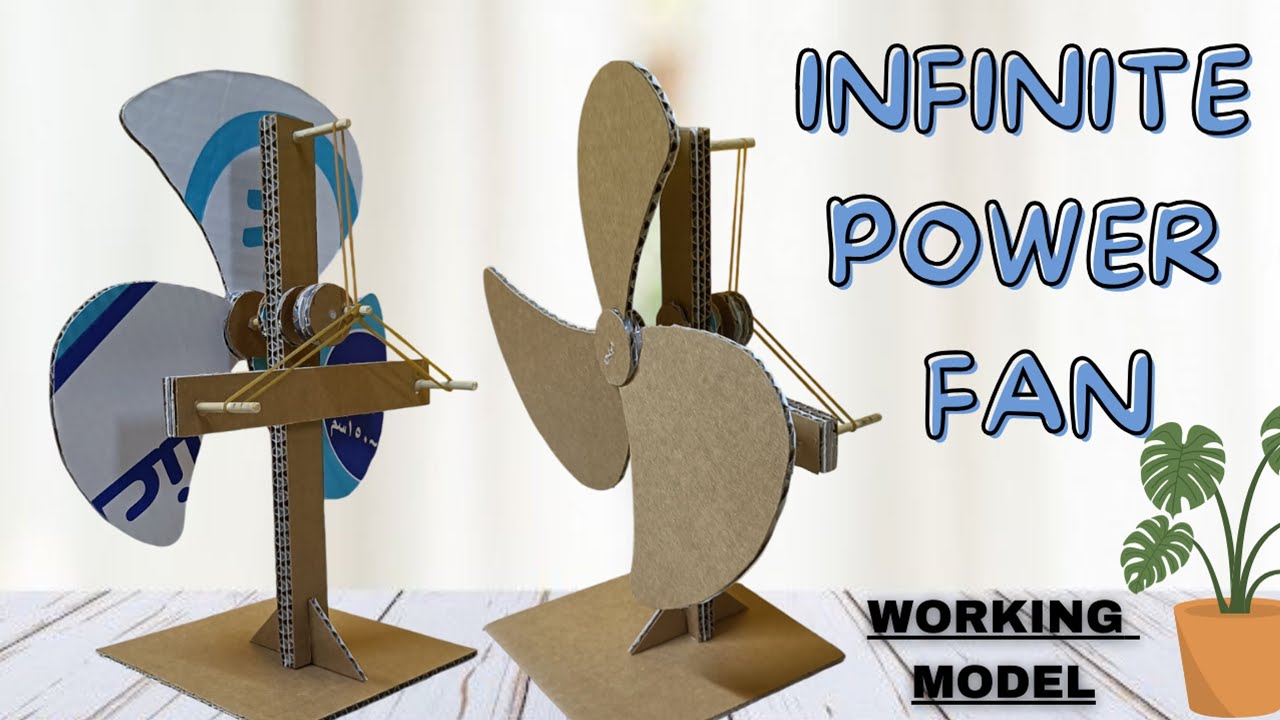 Easily Make a Lifetime Free Energy FAN at Home From Cardboard and Rubber Bands💯 #diy #GokusCraftKada