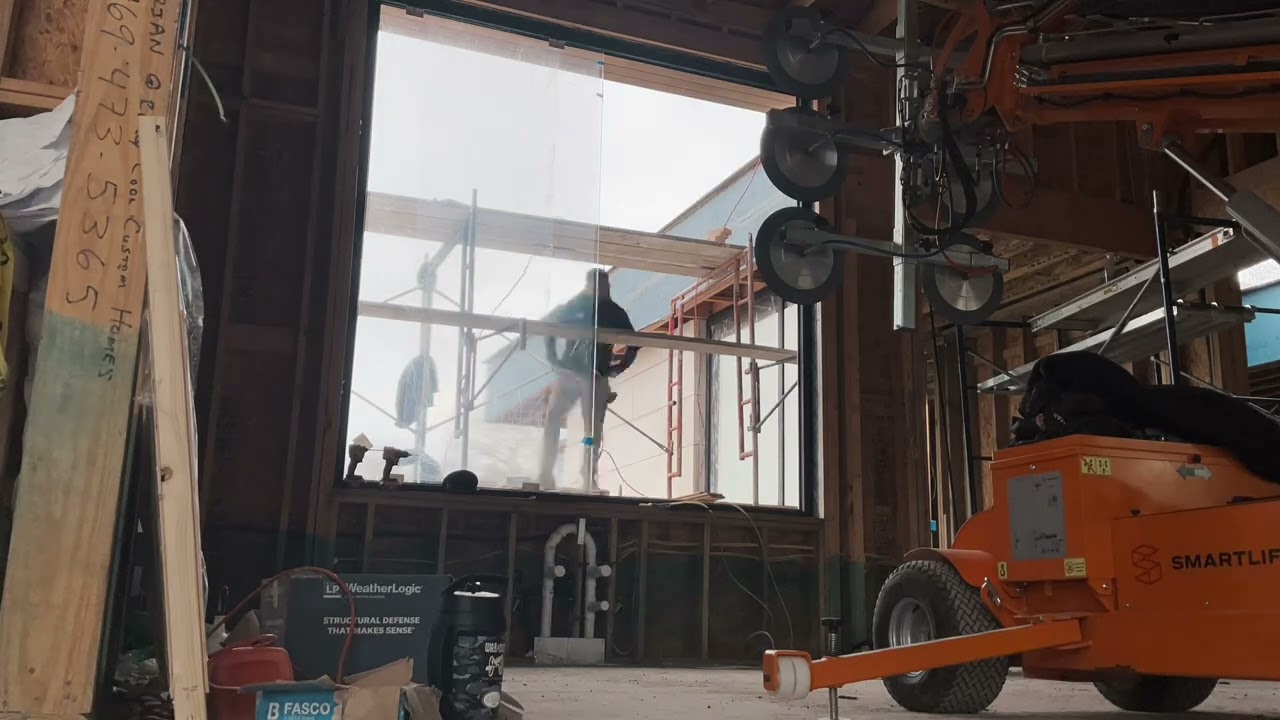Crazy Big Window Glass Installation 