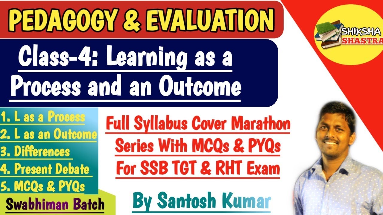 Learning as a Process and an Outcome|Pedagogy and Evaluation|Theory+MCQs|SSB TGT &RHT|Revised Class|