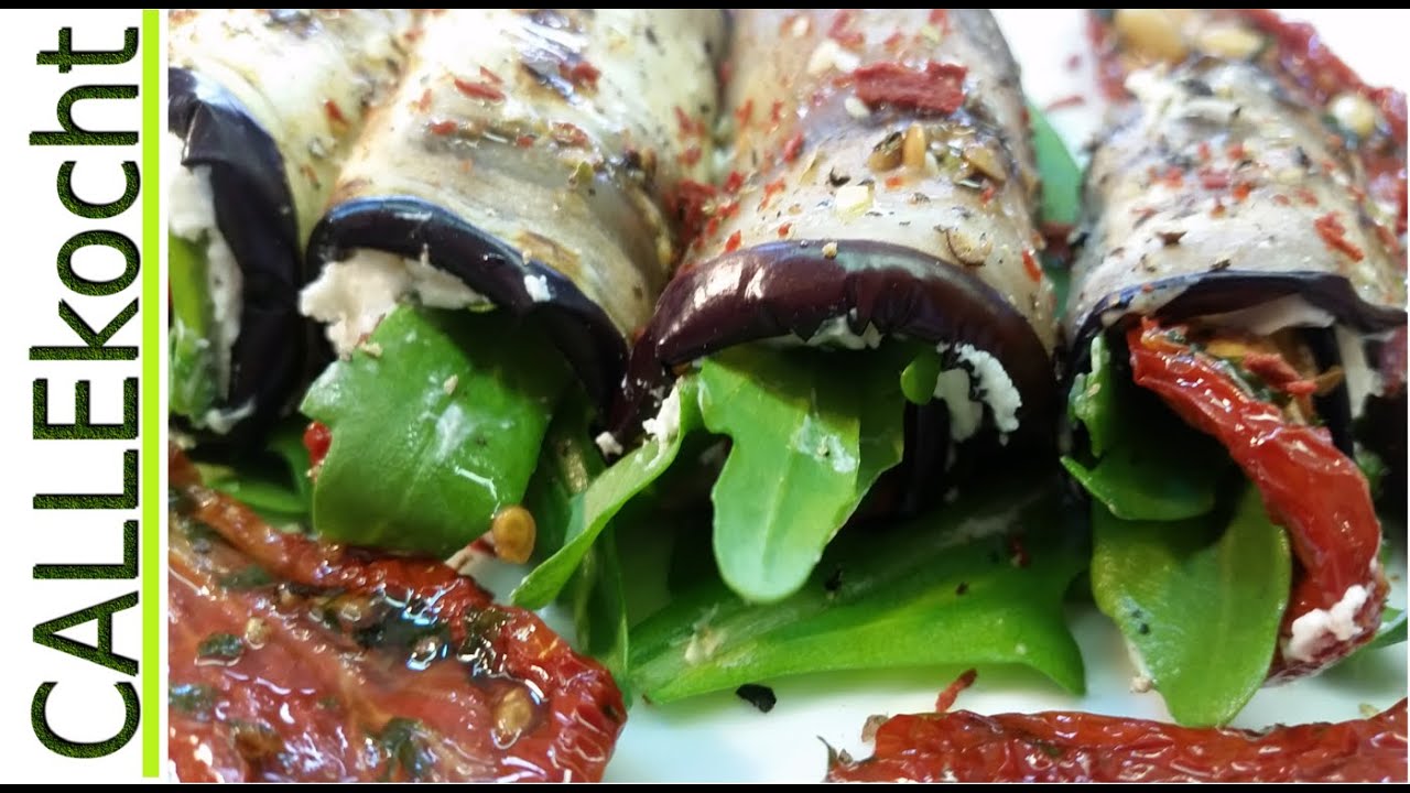 Gefüllte Auberginenröllchen mit Frischkäse selber machen - Calles Tapas Rezept