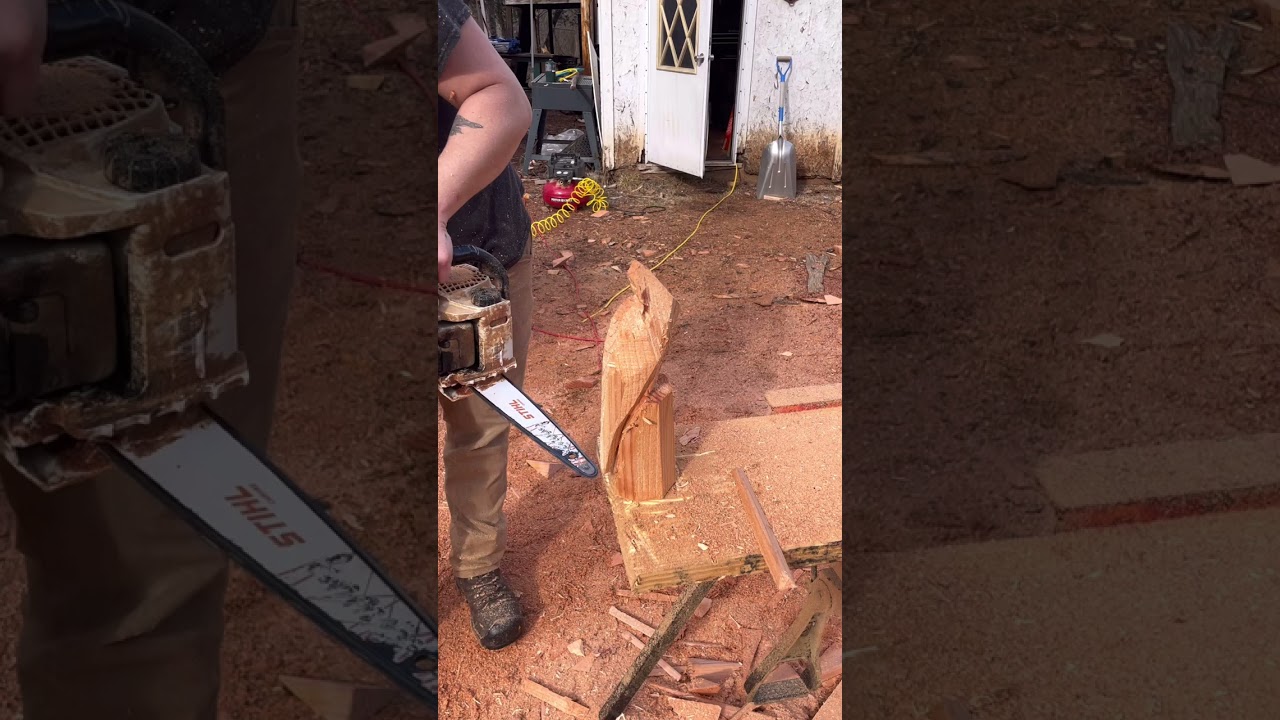 Chainsaw Carving a Cardinal in real time.