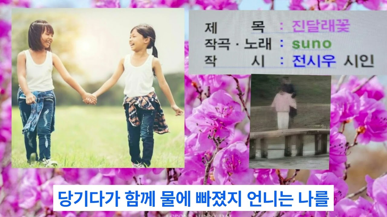 진달래꽃(노래).전시우시인#진달래꽃#전시우시인#김소월#노래#뮤직비디오#가족사랑#희생#죄책감#죽음#그리움#추모#이모딸#정란#언니#인제#방동초교#외나무다리#행빙#책가방#한국명시#명시