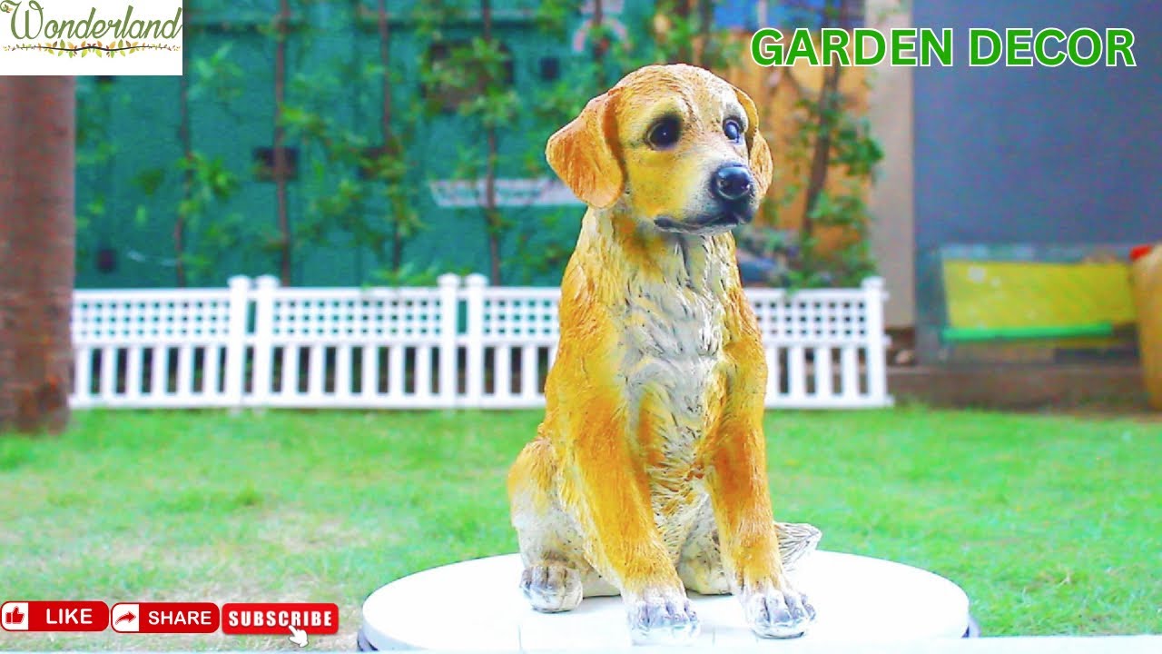 Wonderland Realistic Sitting Dog Sculpture - Indoor/Outdoor Decor