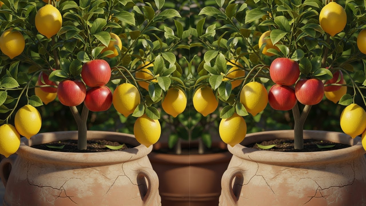 Grow Apple and lemon on the same tree successfully