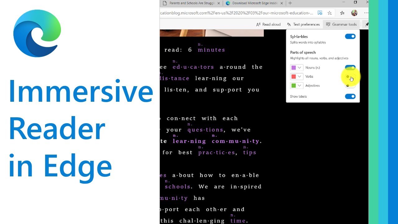Как использовать иммерсивное средство чтения в браузере Microsoft Edge