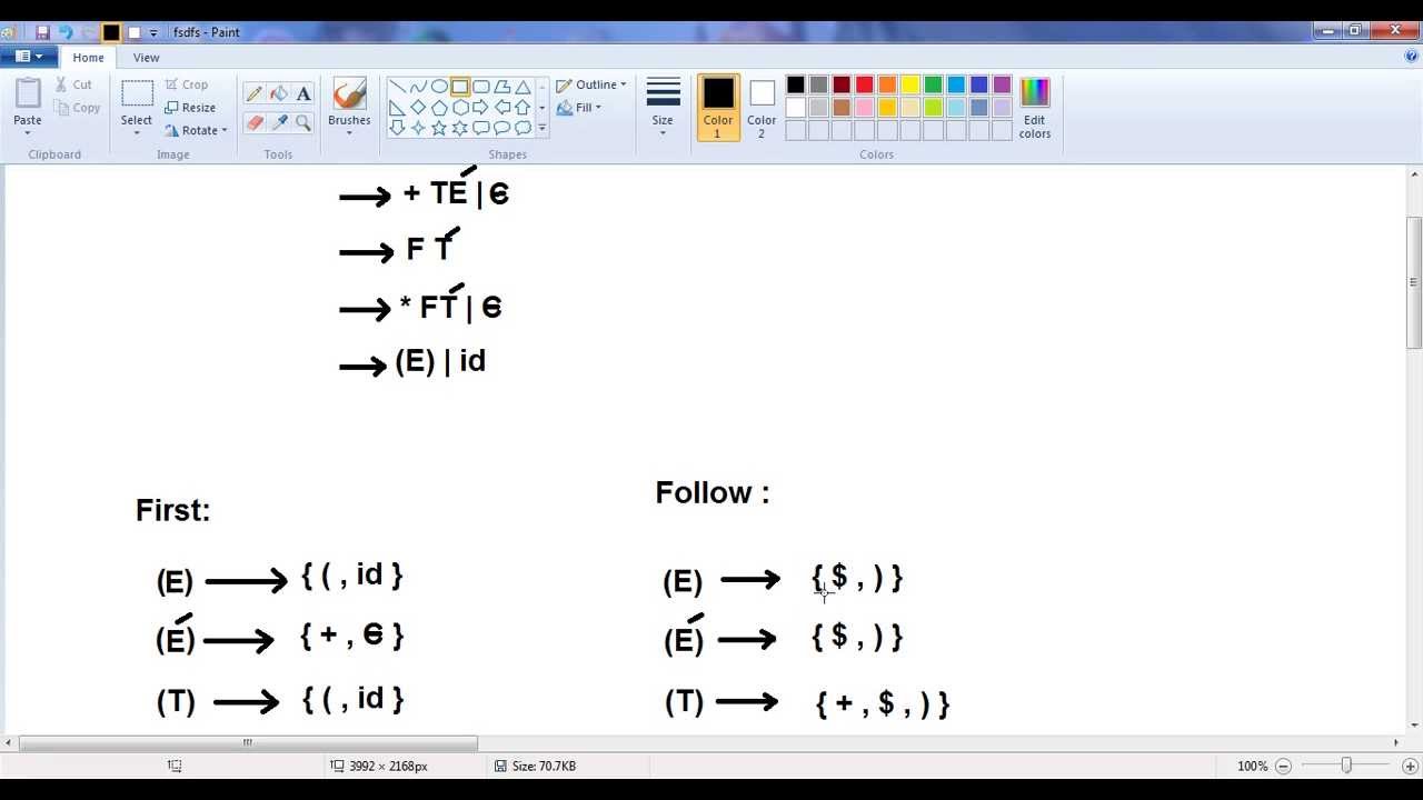 First and Follow &(Parsing table) HH