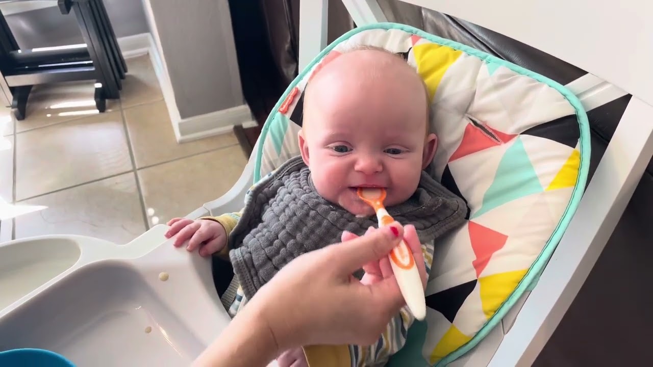 Baby’s First Meal! Adorable & Funny Reactions