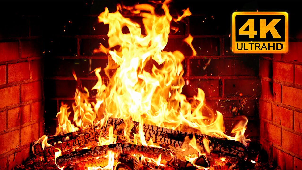 🔥 Cozy Fireplace 4K (12 HOURS). Fireplace with Crackling Fire Sounds. Fireplace Ambience