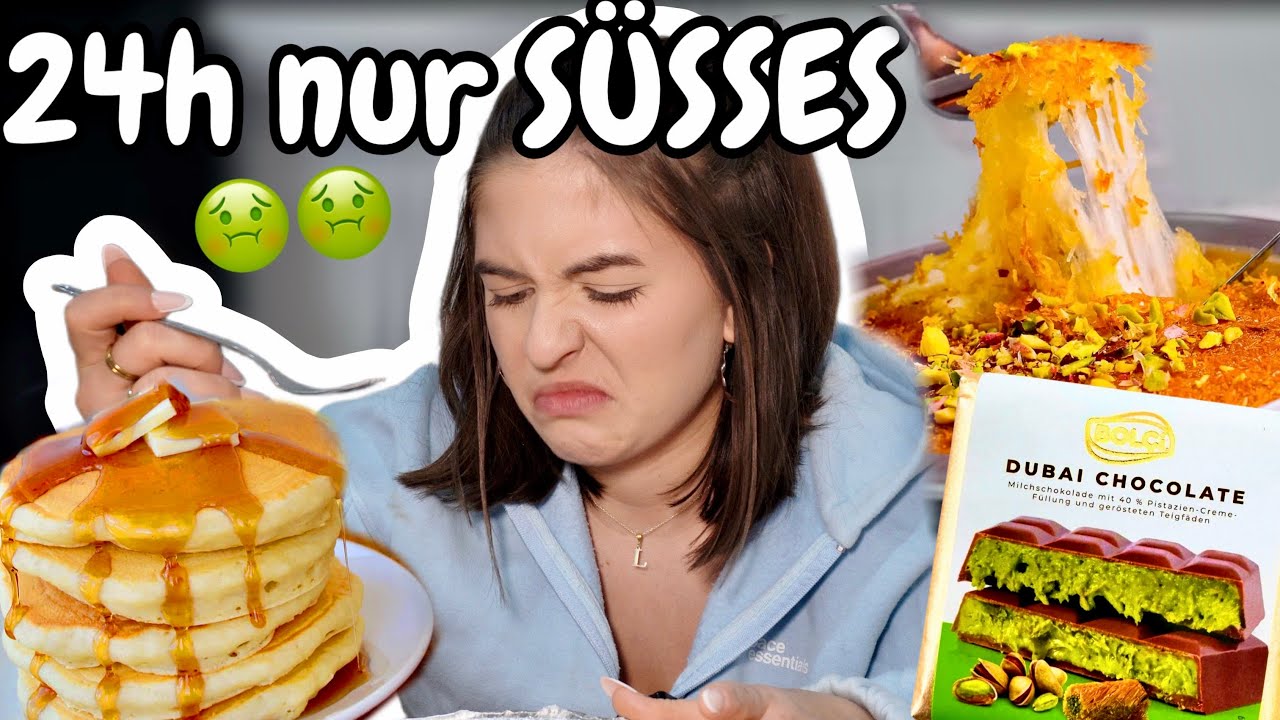 ICH ESSE 24h NUR SÜSSES ESSEN 😱🍩🍪🍭